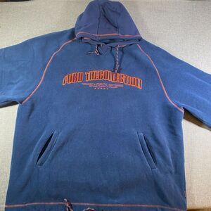 Vintage Fubu Oversized Fleece‎ Hoodie Mens XL Navy Blue The Collection Y2K